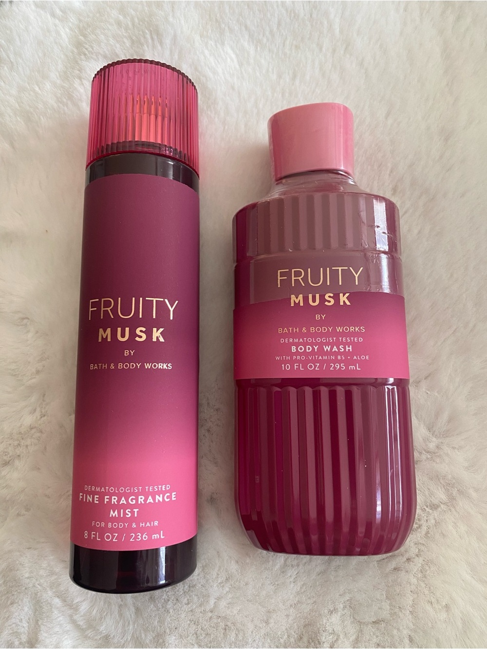 Bath & Body Works Fruity Musk Body Wash & Fine Fragrance Mist - Deep Pink